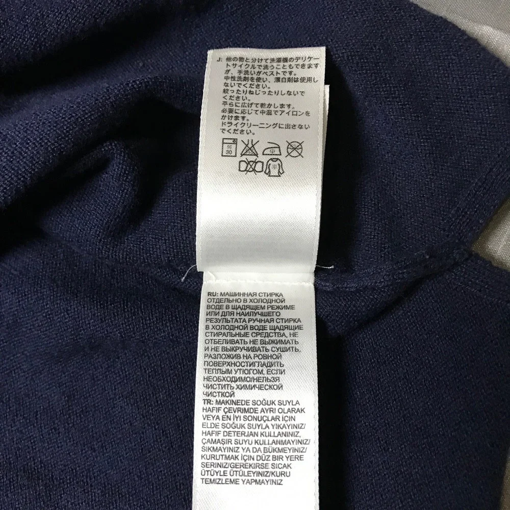 The North Face Mens Navy Blue Cotton Wool Blend Quarter Zip Sweater XL HJ108297 - Picture 7 of 12